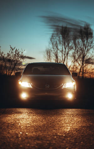 Honda Civic Si forlygter tapet — Galaxy Tab S10+ Wallpapers