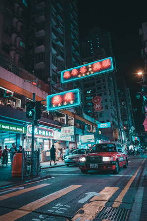 Hong Kong-gade med neonskilt — Xiaomi Pad 7 Ultra Wallpapers