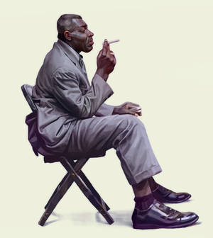 Howlin Wolf Fanart Maleri Rygning — Oppo Find N Wallpapers