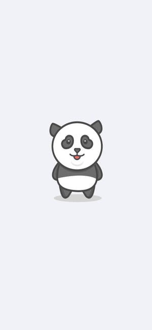 Hvid iPhone sød panda — iPhone 17e Wallpapers