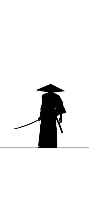 Hvid iPhone-samurai-silhuet — Pixel 11 Wallpapers