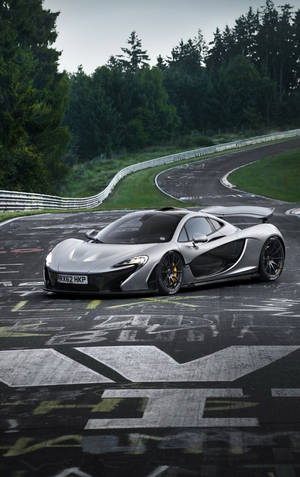 Hvid Sportsvogn Drivende Bane McLaren iPhone — RedMagic Tablet Wallpapers