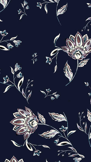 Hvide blomsterkonturer floral iPhone — Blomstret iPhone Wallpapers