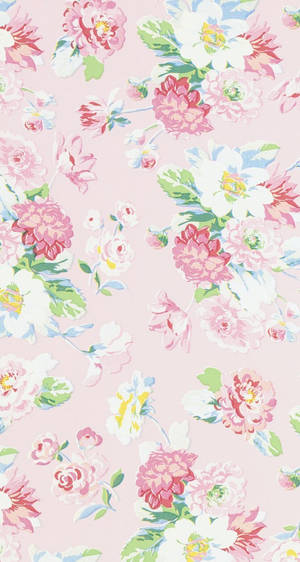 Hvide og lyserøde blomster floral iPhone
