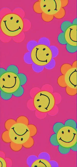 Indie Kid Æstetik Farverige Smilende Ansigter — Indie kid æstetik Wallpapers