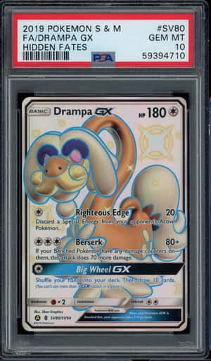 Indrammet Drampa Pokémon-handelskort — Pokemon telefon Wallpapers