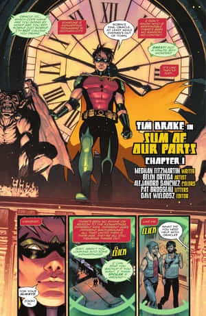 Intrepid Tim Drake i aktion som Red Robin — Galaxy Z Fold 8 Wallpapers