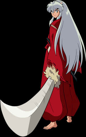 Inuyasha svinger det mægtige Tessaiga-sværd — Galaxy Z Fold 8 Wallpapers