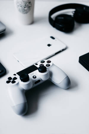 iPhone-skrivebord med PlayStation-controller — Xiaomi Pad Wallpapers