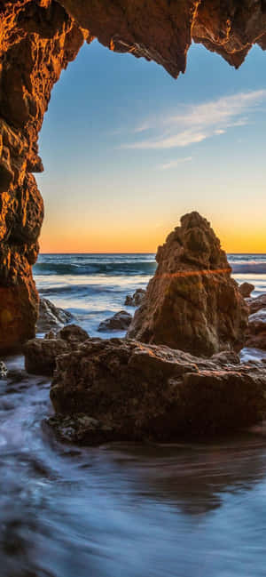 Iphone Xs Max Malibu Baggrund — Strandsolnedgang Wallpapers