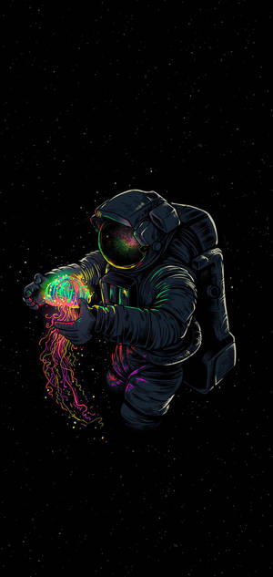 iPhone XS Max OLED Astronaut Kunst — Galaxy S25 Edge Wallpapers