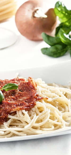 Iphone Xs Pasta Baggrund — RedMagic Wallpapers