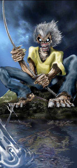 Iron Maiden Eddie med katana tapet. — iPhone 17 Wallpapers