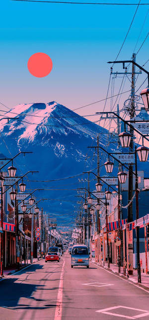 Japan Mt. Fuji Stemning baggrund — iPhone 16 Plus Wallpapers