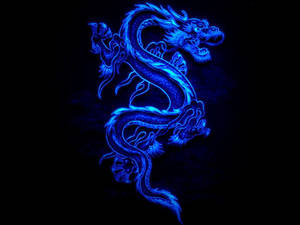 Japansk dragekunst med lysende blå drage — Japansk drage Wallpapers