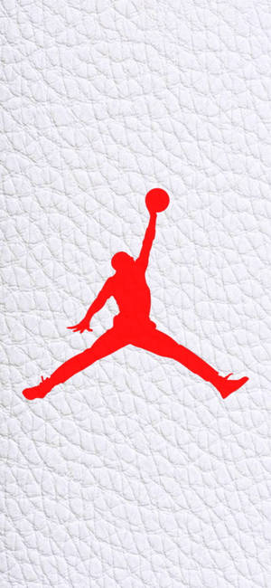 Jordan-logo hvidt lærred i læder baggrund — iPhone 18 Pro Wallpapers