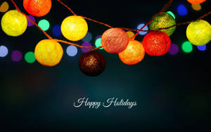 Julebaggrund med farverige lanterner til skrivebordet — Julebord Wallpapers