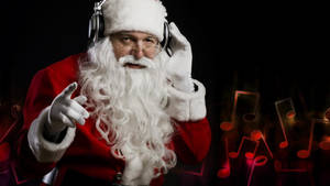 Julemanden lytter til musik tapet — Dæmpet Wallpapers