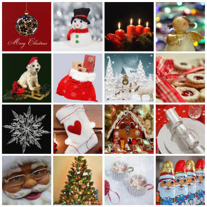 Julemandens julecollage tapet