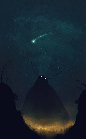 Silhuet kæmpe spøgelse monster tapet — Galaxy Tab S10+ Wallpapers