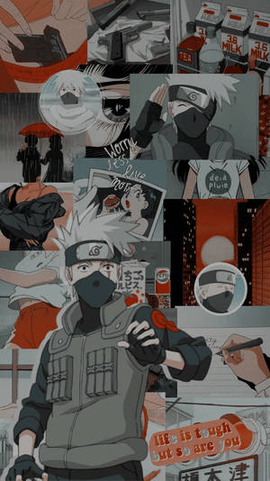 Kakashi fra Naruto æstetisk collage
