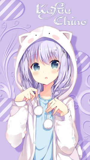 Kawaii Anime Kafuu Chino i Kanin Hoodie