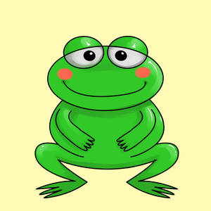 Kawaii frø med fyldt mave tapet