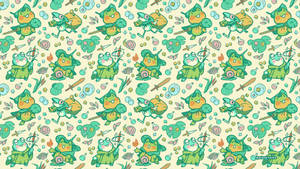 Kawaii frø mønster design tapet