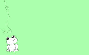 Kawaii frø på grøn tegning tapet