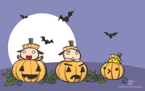 Kawaii Halloween-dyr i græskar