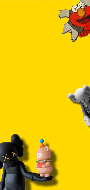 KAWS og Elmo kant tapet — iPhone 18 Pro Max Wallpapers