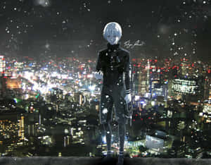 Ken Kaneki på bygning Tokyo Ghoul Anime — Tokyo ghoul GIF Wallpapers