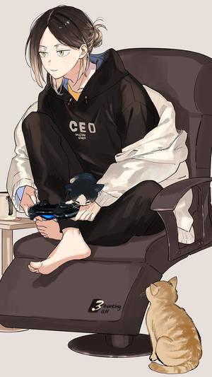 Kenma spiller videospil — Anime dreng Wallpapers