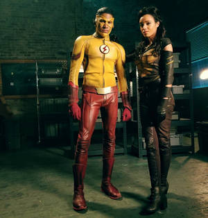 Kid Flash og Vixen baggrund — Galaxy Z Flip7 FE Wallpapers