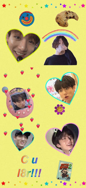 Kidcore koreansk scrapbog wallpaper. — iPhone 13 Mini Wallpapers