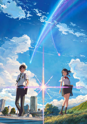 Kimi No Na Wa Taki og Mitsuha tapet — Oppo Pad 5 Matte Display Wallpapers