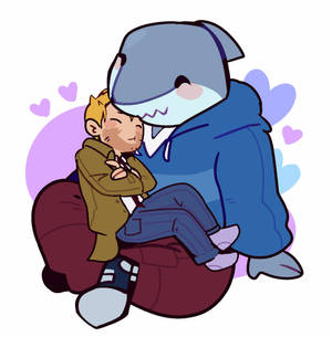 King Shark og John Constantine baggrund — Galaxy Z Flip7 FE Wallpapers