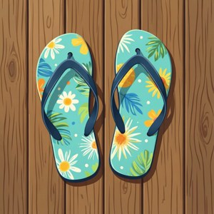 Afslappet vektor-badetøfler tapet til sommerafslapning.
