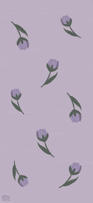 Kortfattede lilla blomster — iPhone 12 Wallpapers