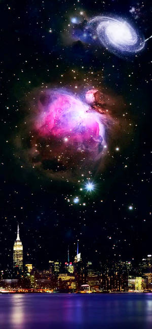Kosmos Over NYC wallpaper — iPhone 13 Mini Wallpapers