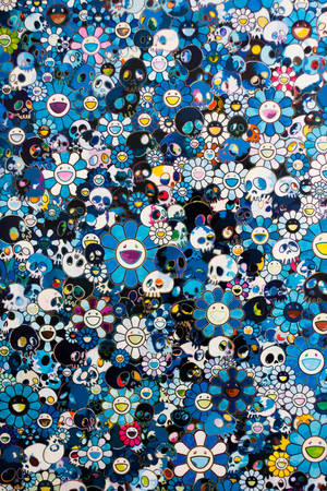 Kun blå Takashi Murakami 4K — Xiaomi Pad 7 Ultra Wallpapers