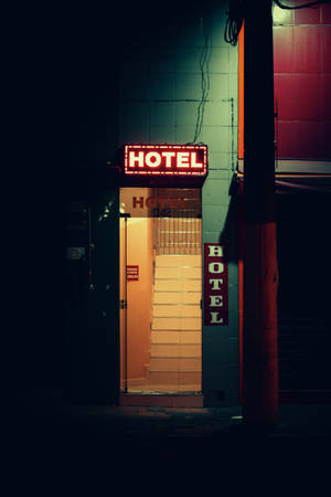 Kunstnerisk hotelindgang tapet — True Black Wallpapers