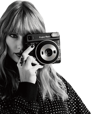 Gennemsigtig Polaroid Kamera Clipart Sort og Hvid - Fujifilm Kamera Taylor Swift, HD Png Download