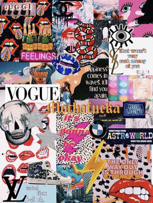 Læbeæstetisk Collage — Æstetisk collage Wallpapers