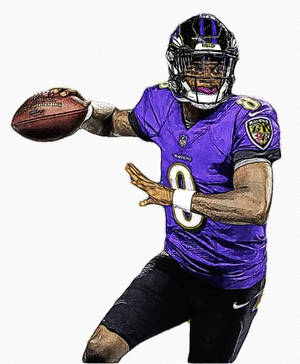 Lamar Jackson detaljeret kunstværk tapet — Motorola Razr 70 Ultra Wallpapers