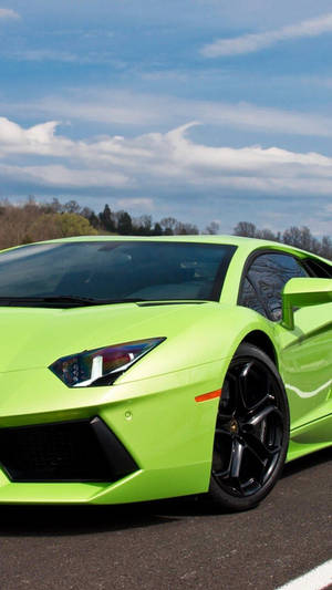 Lamborghini iPhone Neon Aestetisk Grøn Bil — Seje biler GIF Wallpapers
