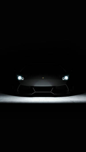 Lamborghini iPhone sort æstetik hvide forlygter — Lamborghini Wallpapers
