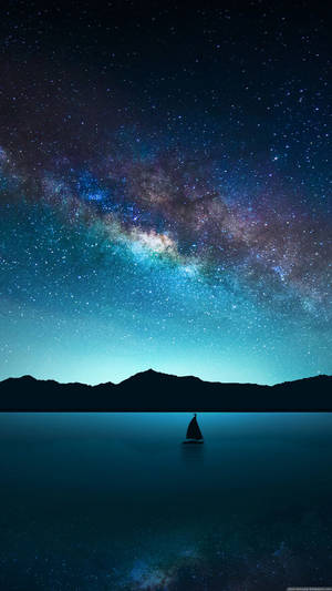 Mælkevej ocean låseskærm baggrund. — Låseskærm Wallpapers