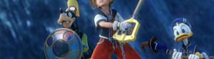 Tapet af Sora med Disneys Anders And og Fedtmule i Kingdom Hearts 3. — 2560x1440 Wallpapers