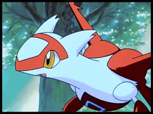 Latias med træ i baggrunden — Anime skrivebord Wallpapers
